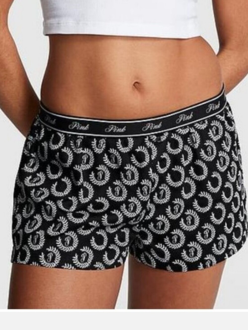 Victoria's secret pink tencel boxy pajama shorts XSMALL BLACK